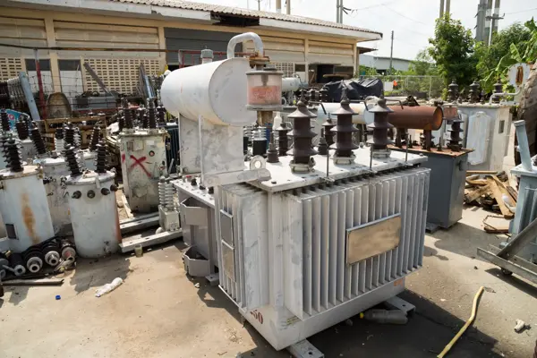 old and damaged transformer